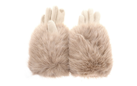 Handschoenen bont naturel
