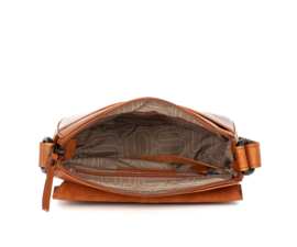 Flapbag schuin cognac