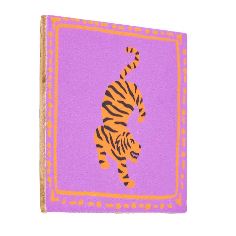 Tegeltje lila "tijger"