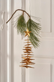 Kerstboompje hangend goud