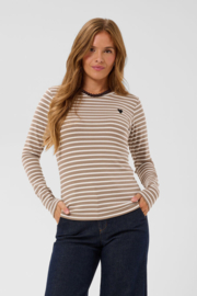 Kaffe shirt Liddy taupe-crème