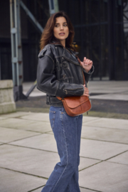Flapbag schuin cognac
