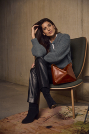 Crossbodybag kwastjes cognac