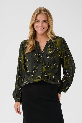 Cream blouse Tiah groen