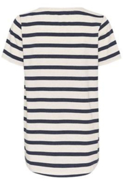 Cream T-shirt Larsa streep