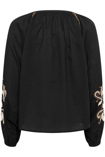 Cream blouse Jessica zwart