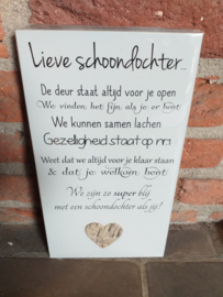 Tekstbord - Lieve schoondochter