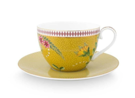 Pip Studio La Majorelle yellow cappuccino kop en schotel