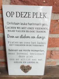 Tekstbord - Op deze plek