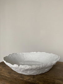 Papier-maché schaal, eigen label, wit
