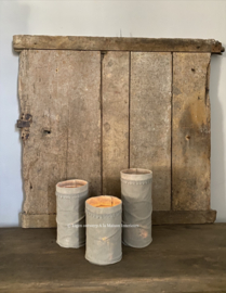 Windlichten met covers, set van 3, kleur klei