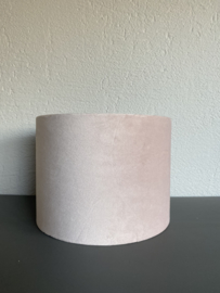 Cilinder lampenkap velvet, kleur licht roze