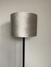 Cilinder lampenkap velvet, kleur zinc space dust ( 20x15 cm. )