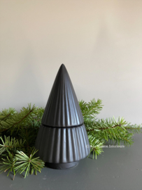 Kerstboom theelichthouder zwart