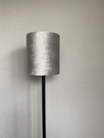 Cilinder lampenkap velvet, kleur gemstone zilver ( 17,5 x 15 )