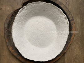 Papier-maché schaal, eigen label, wit