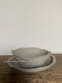 Papier-maché schaaltjes, set van 2, eigen label, kleur klei