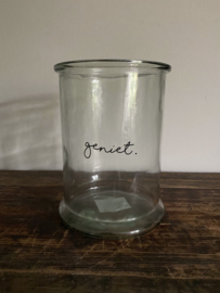 Windlicht “geniet”