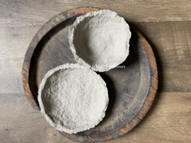 Papier-maché schaaltjes, set van 2, eigen label, kleur klei