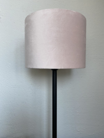 Cilinder lampenkap velvet, kleur licht roze