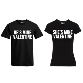 T-shirt He's Mine Valentine & She's Mine Valentine