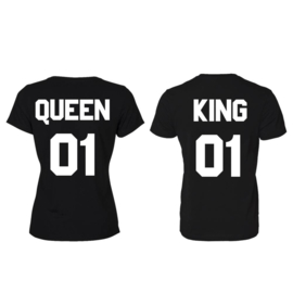 T-shirt King & Queen + ryg nummer