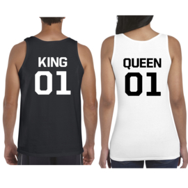 Tanktop King & Queen + rugnummer (Black&White)