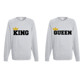 Sweater King & Queen + Kroontje 2k18 (Grijs)