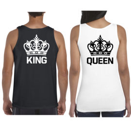 Tanktop King & Queen + Kroon (Black & White)