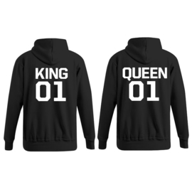 Hoodie King & Queen + ryg nummer