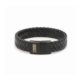 Milez heren armband zwart met zwarte sluiting