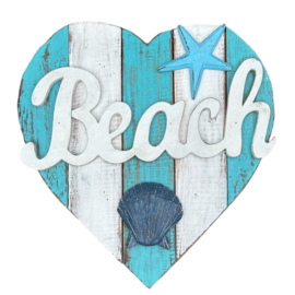 Houten hart "Beach"