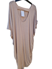 Jurk Chanice in zwart, beige of armygroen