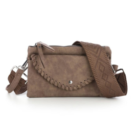 Schoudertas tessy Dubbele rits Gevlochten PU tas