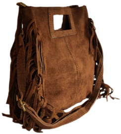 Leren tas met franjes