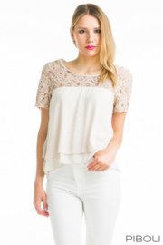 Korte Keysha top beige