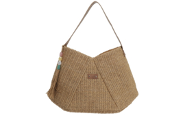 Sorrento geweven hobo schoudertas met bagcharm