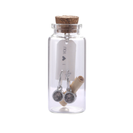 Giftset oorbellen in flesje "I love you"
