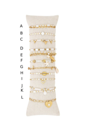 Goud/Wit kleurige armband per stuk