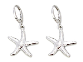 Oorbel charm starfish zilver