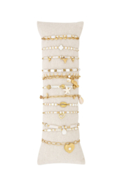Goud/Wit kleurige armband per stuk