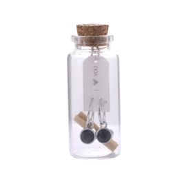 Giftset oorbellen in flesje "I love you"