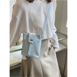 Leren Telefoontasje Mika Beige of Zilver Made in Italy