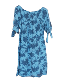 Tuniek/jurk palmboom blauw