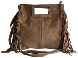 Leren tas met franjes