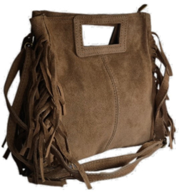 Leren tas met franjes