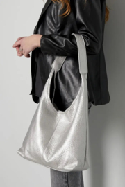 Zilverkleurige shopper