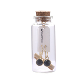 Giftset oorbellen in flesje "Happy Birthday"