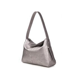 Camille vegan leren schoudertas shopper Zilverkleur