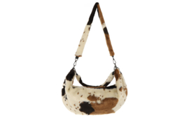 Tarvisio schoudertas met koeienprint – zacht en trendy